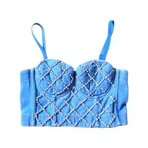 Denim Bustier Crop Top